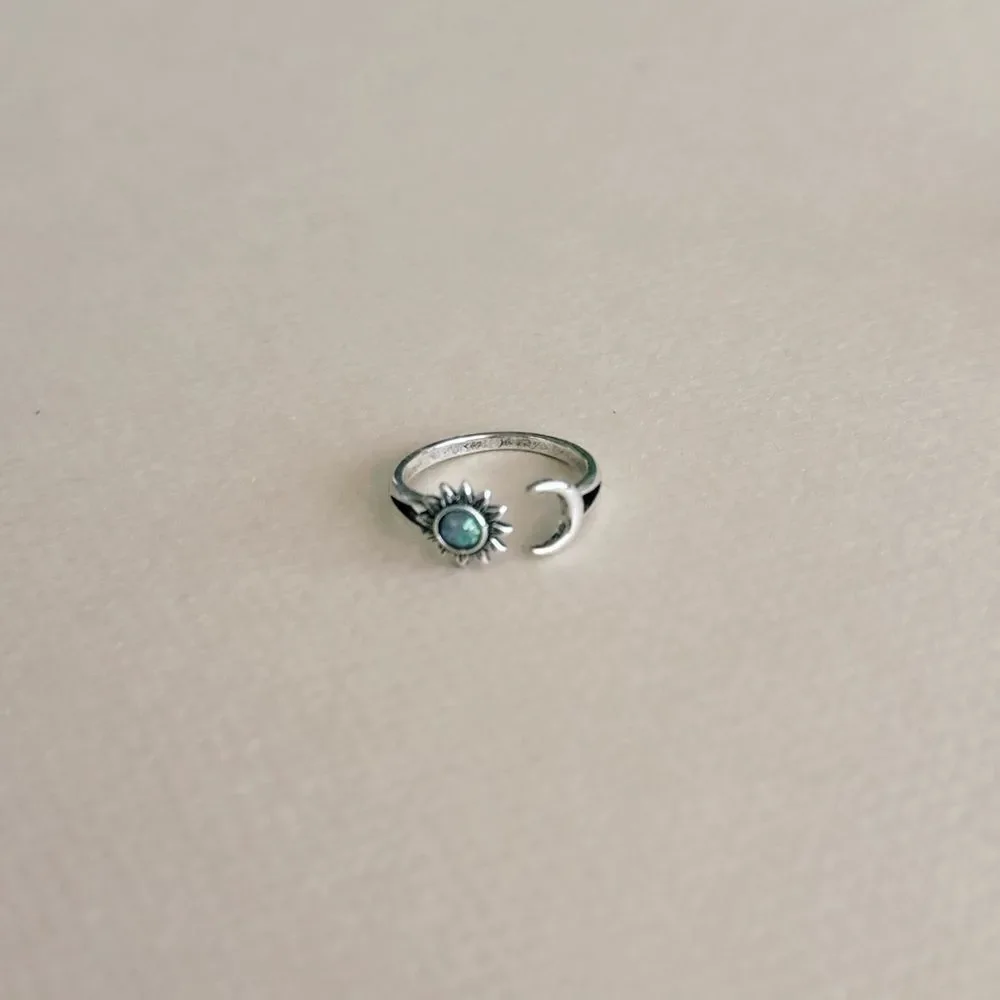 Boho moon ring #2344